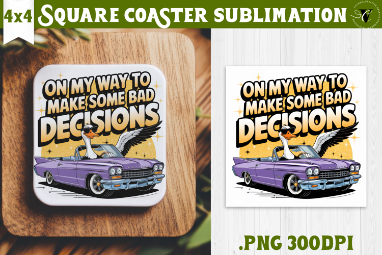 Goose Square Coaster | Funny Goose | Sarcastic