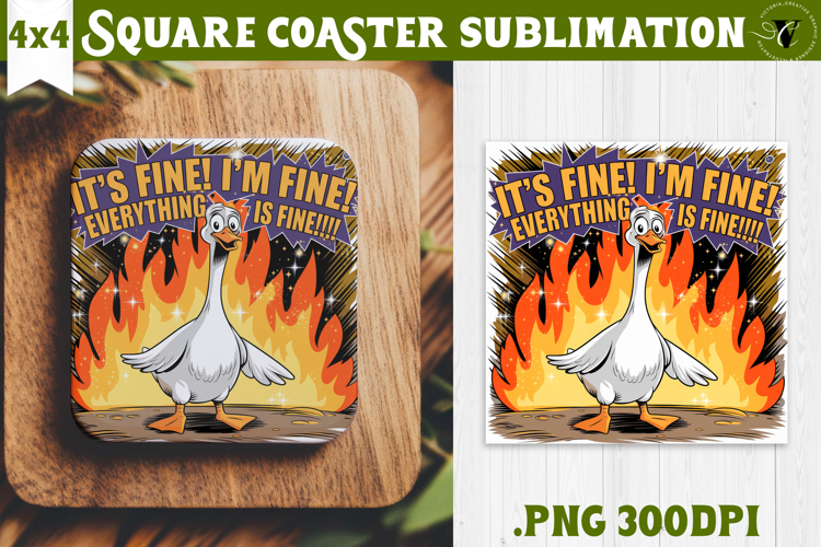 Goose Square Coaster | Funny Goose | Sarcastic