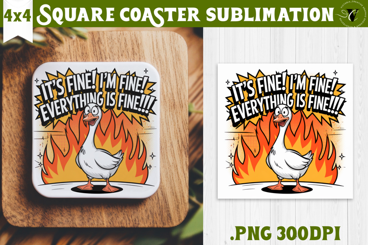 Goose Square Coaster | Funny Goose | Sarcastic