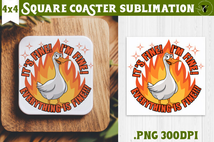Goose Square Coaster | Funny Goose | Sarcastic example image 1