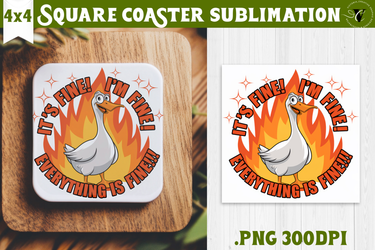 Goose Square Coaster | Funny Goose | Sarcastic