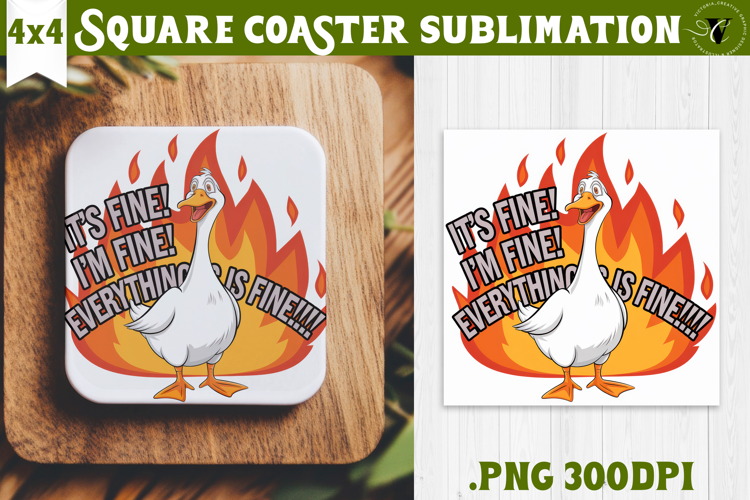 Goose Square Coaster | Funny Goose | Sarcastic