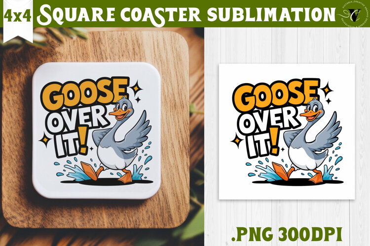 Goose Square Coaster | Funny Goose | Sarcastic example image 1