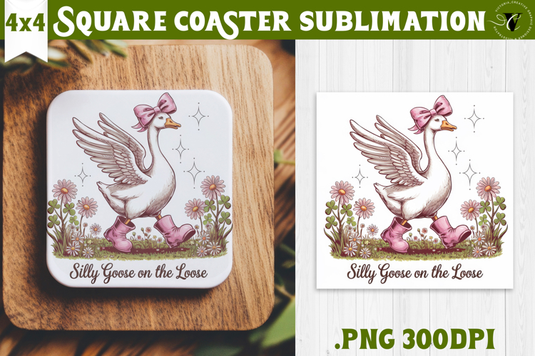 Goose Square Coaster | Funny Goose | Sarcastic