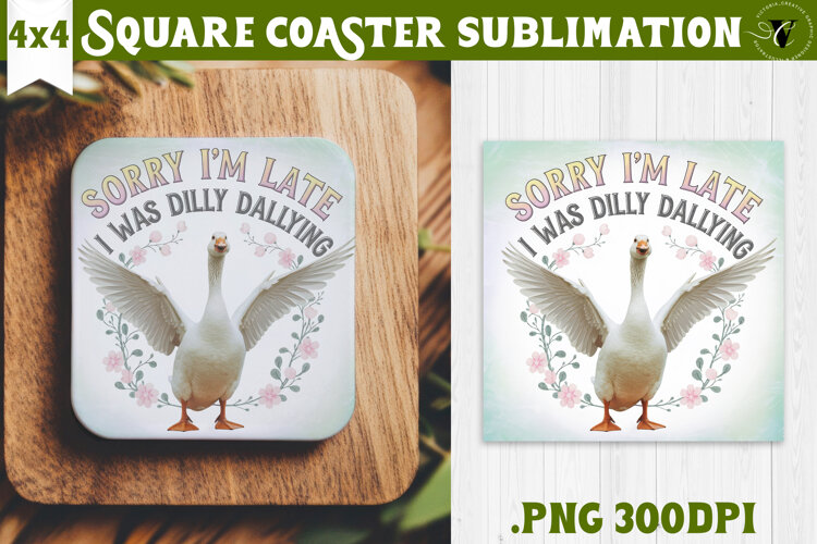 Goose Square Coaster | Funny Goose | Sarcastic example image 1