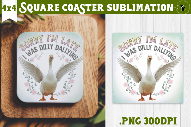 Goose Square Coaster | Funny Goose | Sarcastic