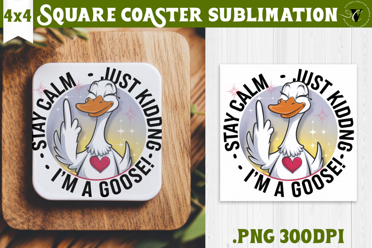 Goose Square Coaster | Funny Goose | Sarcastic