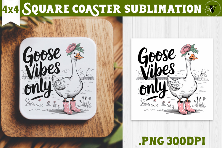 Goose Square Coaster | Funny Goose | Sarcastic