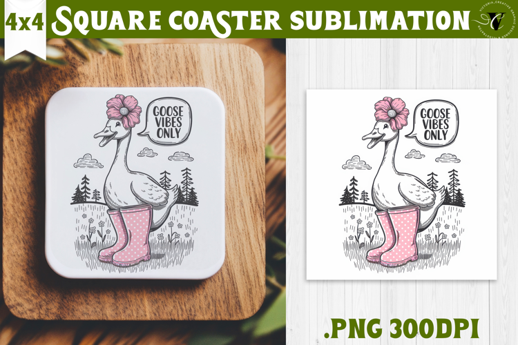 Goose Square Coaster | Funny Goose | Sarcastic