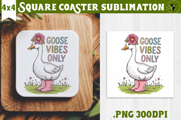 Goose Square Coaster | Funny Goose | Sarcastic