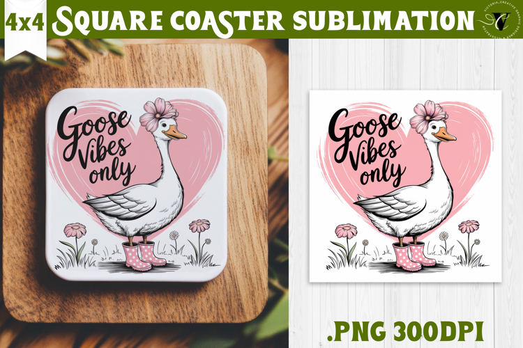 Goose Square Coaster | Funny Goose | Sarcastic