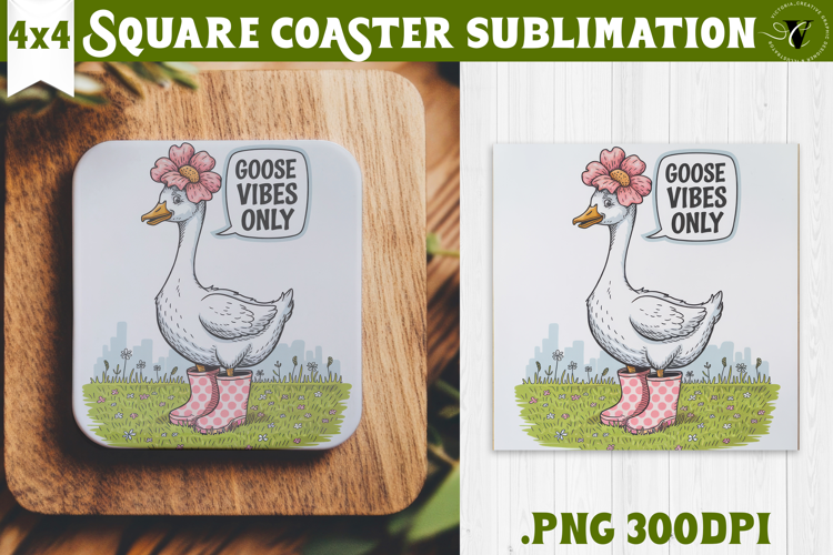 Goose Square Coaster | Funny Goose | Sarcastic