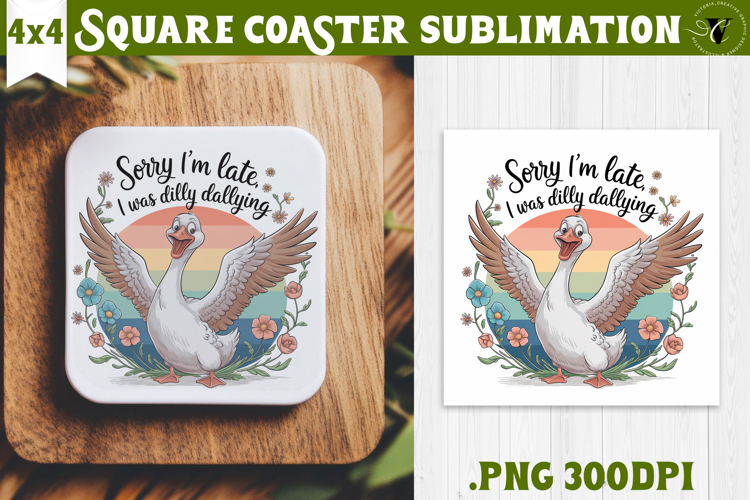 Goose Square Coaster | Funny Goose | Sarcastic