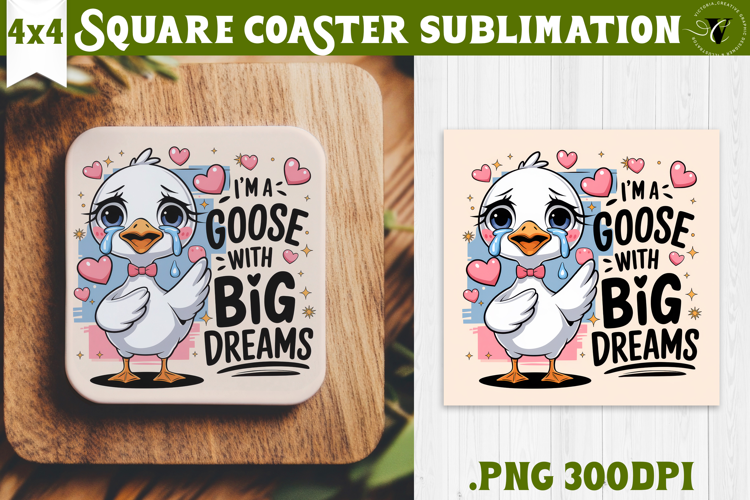 Goose Square Coaster | Funny Goose | Sarcastic