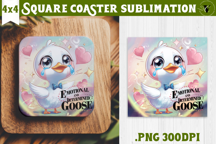 Goose Square Coaster | Funny Goose | Sarcastic