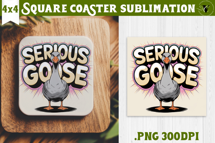 Goose Square Coaster | Funny Goose | Sarcastic