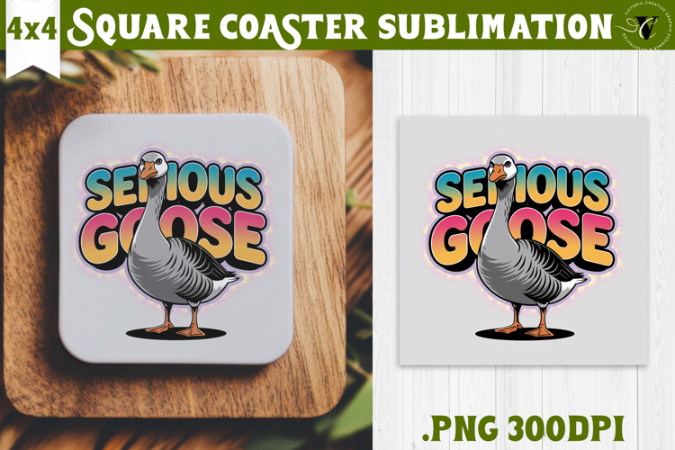 Goose Square Coaster | Funny Goose | Sarcastic