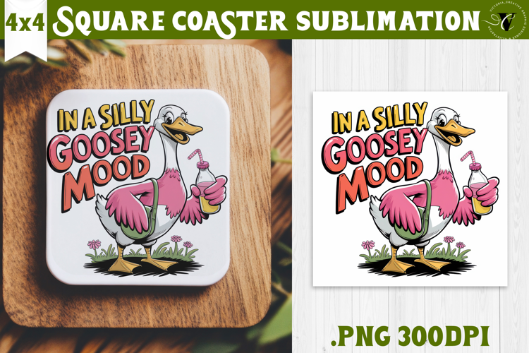 Goose Square Coaster | Funny Goose | Sarcastic