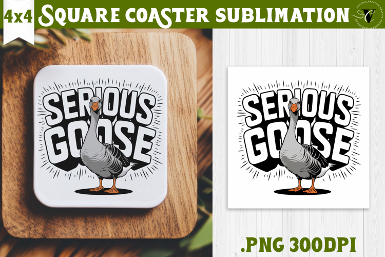 Goose Square Coaster | Funny Goose | Sarcastic