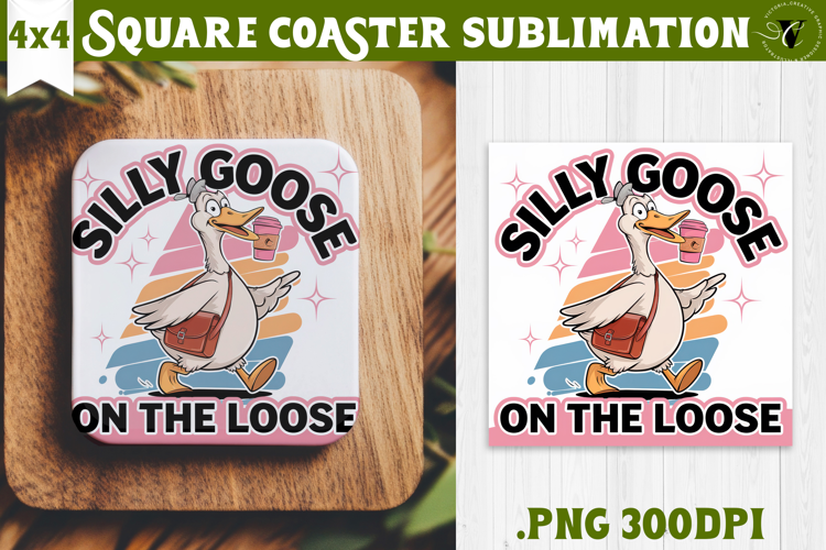 Goose Square Coaster | Funny Goose | Sarcastic