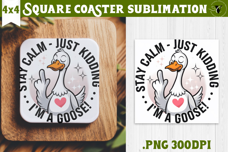 Goose Square Coaster | Funny Goose | Sarcastic