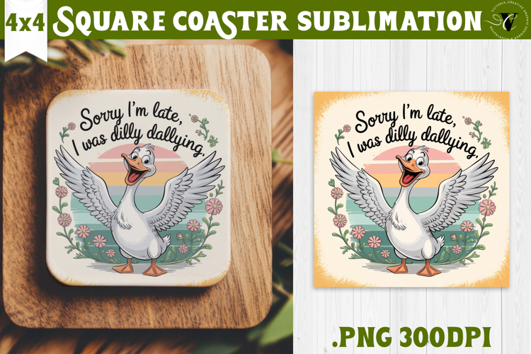 Goose Square Coaster | Funny Goose | Sarcastic