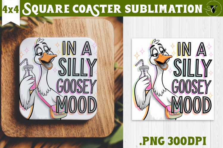 Goose Square Coaster | Funny Goose | Sarcastic
