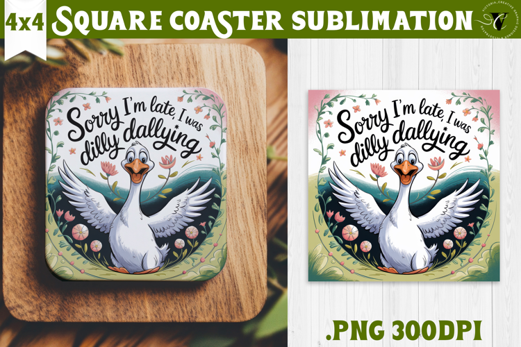 Goose Square Coaster | Funny Goose | Sarcastic