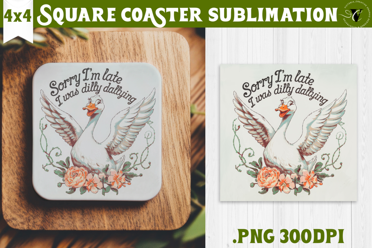 Goose Square Coaster | Funny Goose | Sarcastic