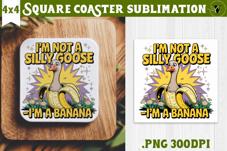 Goose Square Coaster | Funny Goose | Sarcastic example image 1