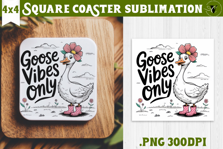 Goose Square Coaster | Funny Goose | Sarcastic