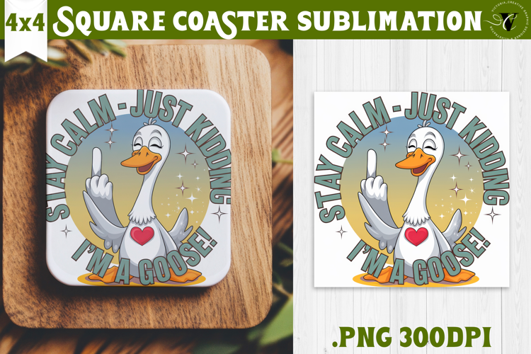 Goose Square Coaster | Funny Goose | Sarcastic