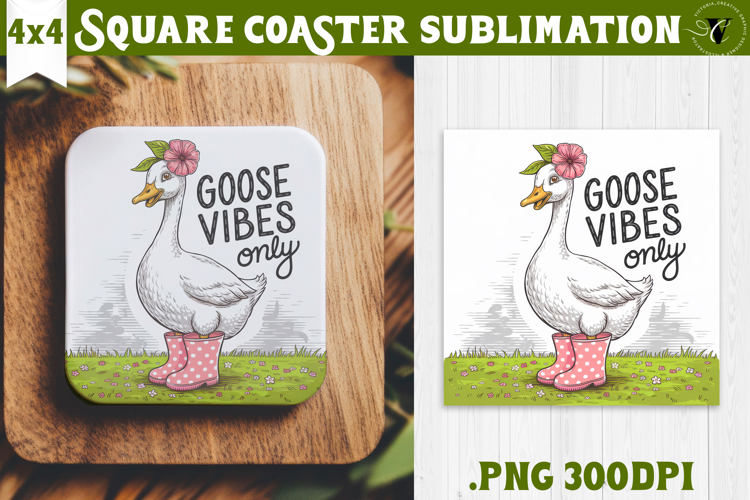 Goose Square Coaster | Funny Goose | Sarcastic
