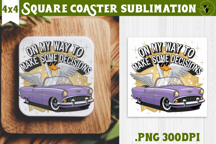Goose Square Coaster | Funny Goose | Sarcastic
