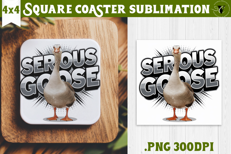 Goose Square Coaster | Funny Goose | Sarcastic