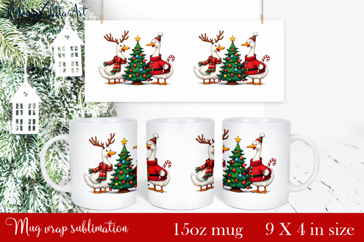 Funny Christmas Geese Sublimation Png Design | mug Print