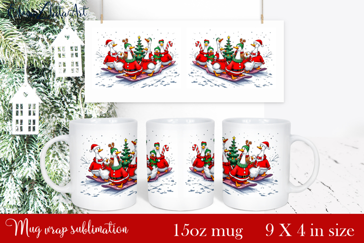 Funny Christmas Geese Sublimation Png Design | mug Print