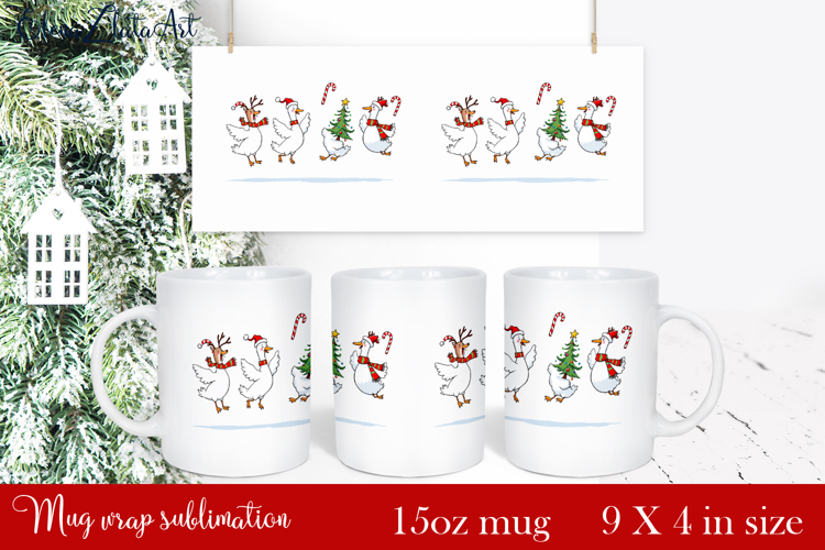 Funny Christmas Geese Sublimation Png Design | mug Print