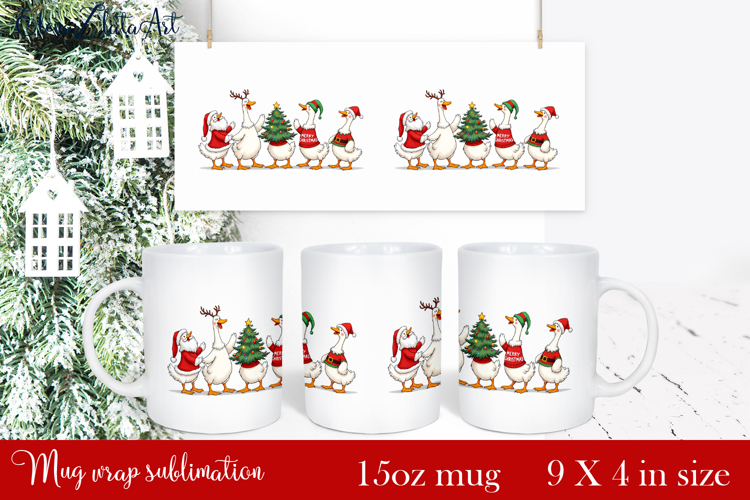 Funny Christmas Geese Sublimation Png Design | mug Print