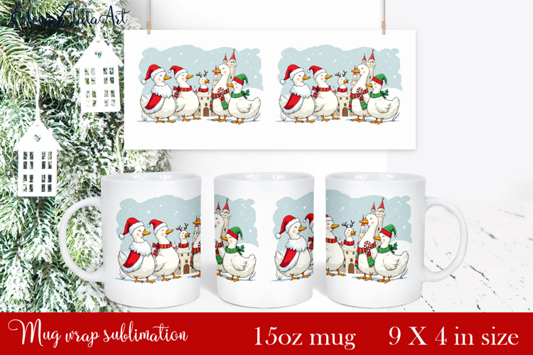 Funny Christmas Geese Sublimation Png Design | mug Print