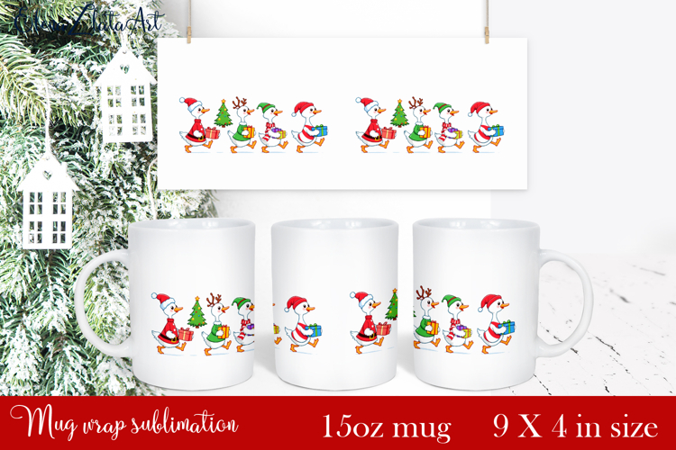 Funny Christmas Geese Sublimation Png Design | mug Print