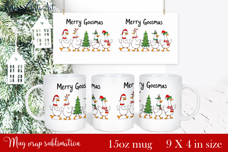 Funny Christmas Geese Sublimation Png Design | mug Print