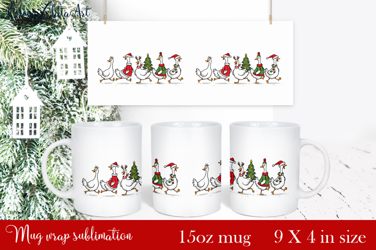 Funny Christmas Geese Sublimation Png Design | mug Print
