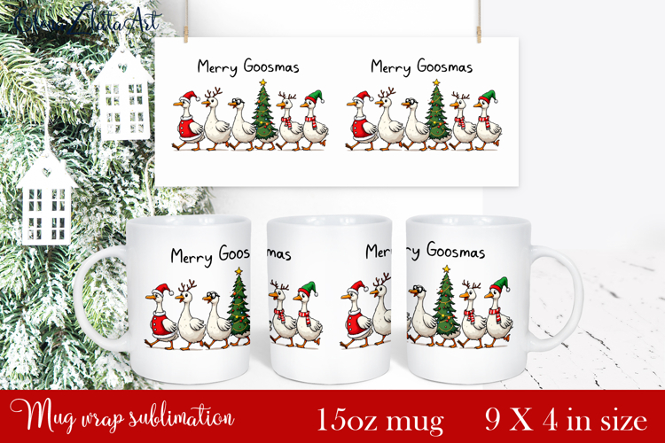 Funny Christmas Geese Sublimation Png Design | mug Print