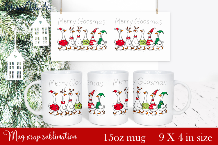 Funny Christmas Geese Sublimation Png Design | mug Print