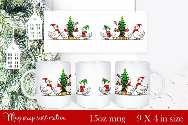 Funny Christmas Geese Sublimation Png Design | mug Print