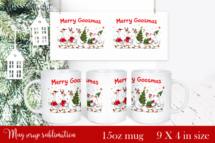 Funny Christmas Geese Sublimation Png Design | mug Print