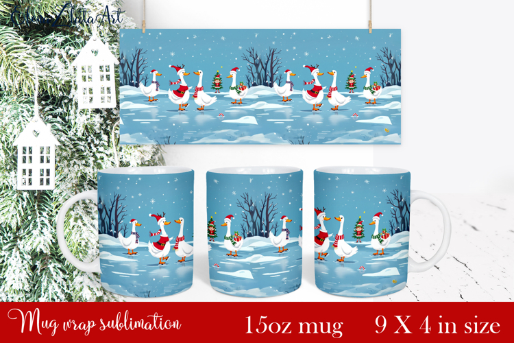 Funny Christmas Geese Sublimation Png Design | mug Print