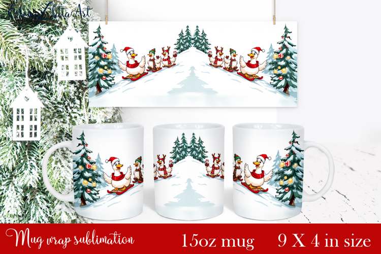 Funny Christmas Geese Sublimation Png Design | mug Print