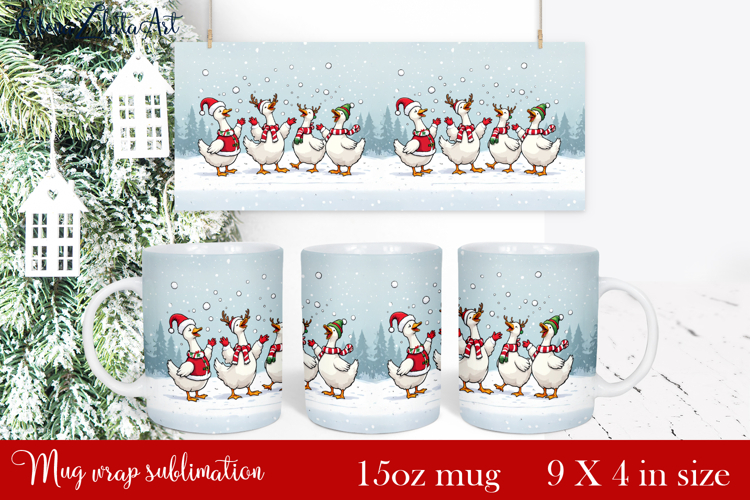 Funny Christmas Geese Sublimation Png Design | mug Print